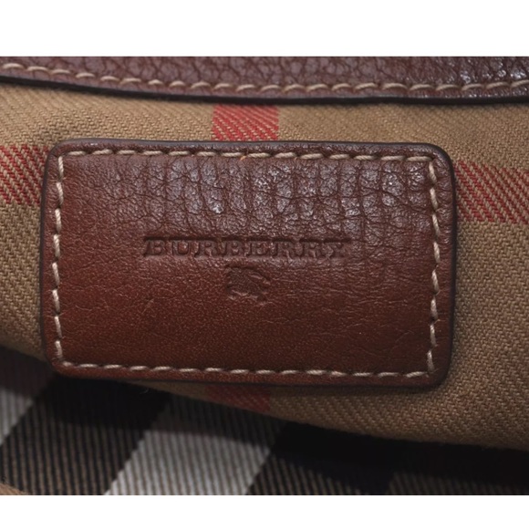 Authentic BURBERRY Vintage Leather Shoulder Tote Bag Brown - Picture 12 of 16